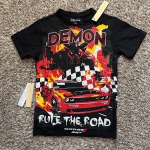Reason Mens Black and Red Demon Dodge SRT T-Shirt Size Small NWT